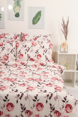 Пододеяльник перкаль Королева Цветов Пион белый